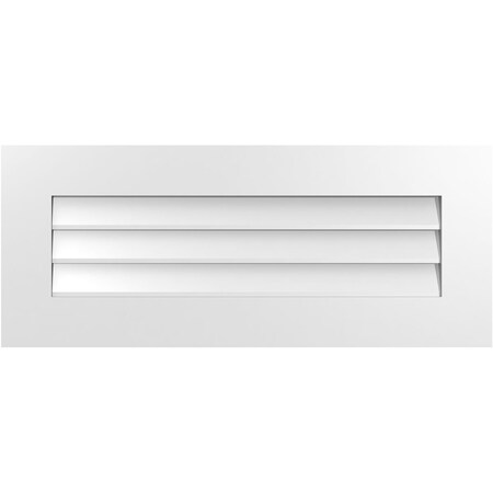 Ekena Millwork Vertical Surface Mount PVC Gable Vent: Non-Functional, w/3-1/2"W x 1"H, Standard Frame, 34"W x 14"H GVPVE34X1401SN